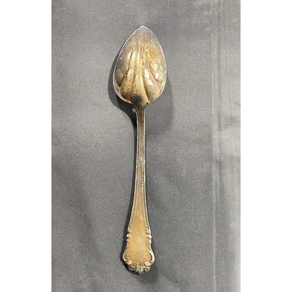 Vintage Oneida Community Silverplate Spoon Ornate Floral Pattern Tarnished - Picture 4 of 4